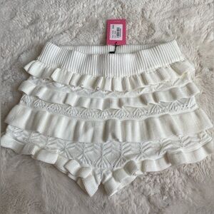 Lindsay Ruffled Knitted Shorts